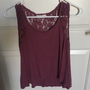 Wine purple lace tank